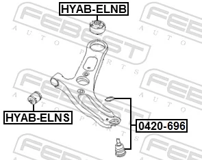 Mounting, control/trailing arm HYAB-ELNB