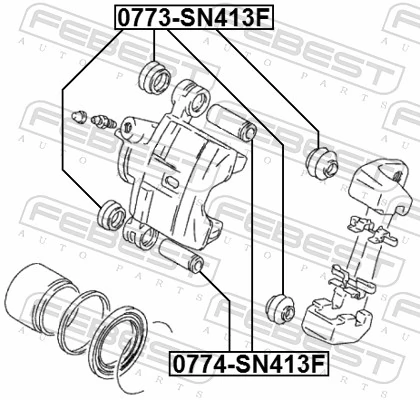 FEBEST 0773-SN413F Bellow, brake caliper guide