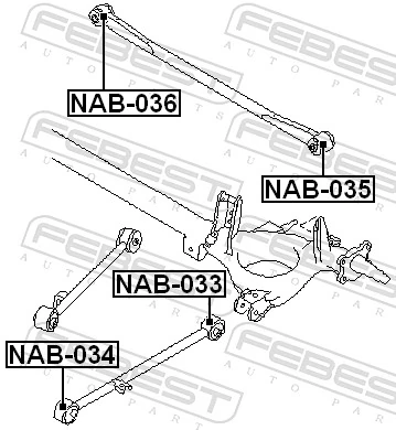 FEBEST NAB-034 Mounting, control/trailing arm