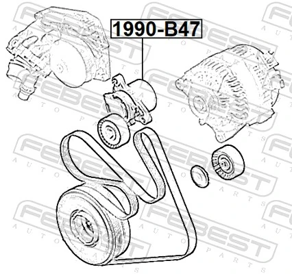 Belt Tensioner, V-ribbed belt 1990-B47