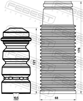 FEBEST OPSHB-CORDR-KIT Dust Cover Kit, shock absorber
