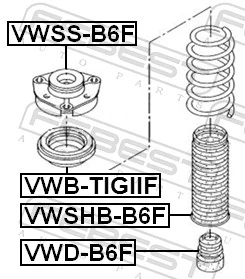 Rolling Bearing, suspension strut support mount VWB-TIGIIF