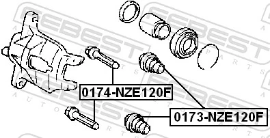 Guide Bolt, brake caliper 0174-NZE120F
