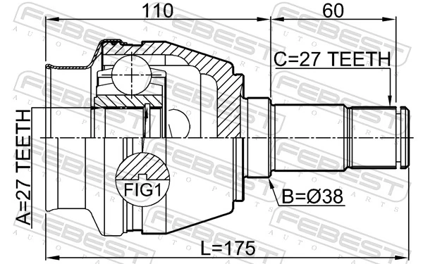 Joint Kit, drive shaft 1611-246LH