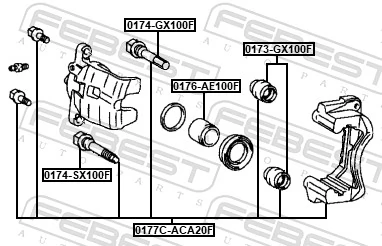 FEBEST 0177C-ACA20F Brake Caliper Bracket Set