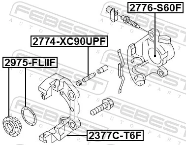 FEBEST 2377C-T6F Brake Caliper Bracket Set