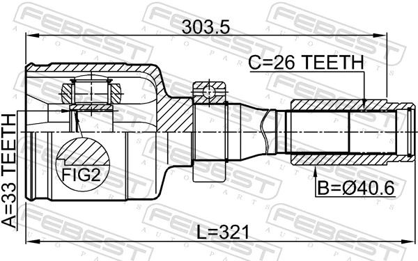 Joint Kit, drive shaft 2411-DUSTRH