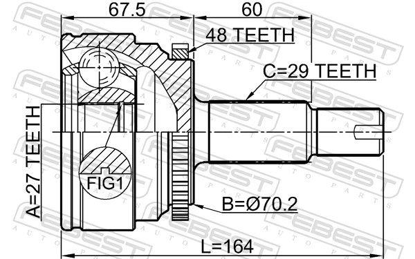 Joint Kit, drive shaft 2910-DIIIF