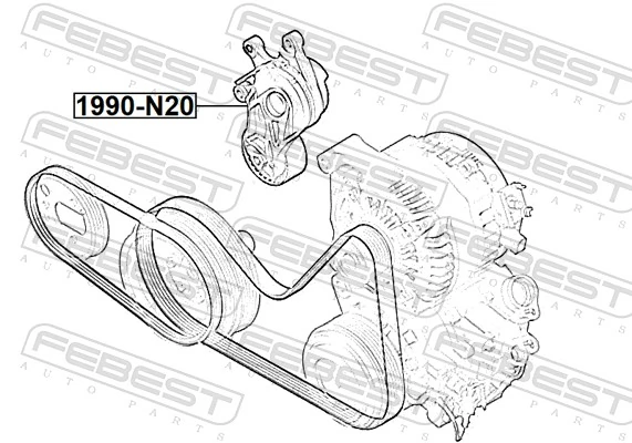 Belt Tensioner, V-ribbed belt 1990-N20