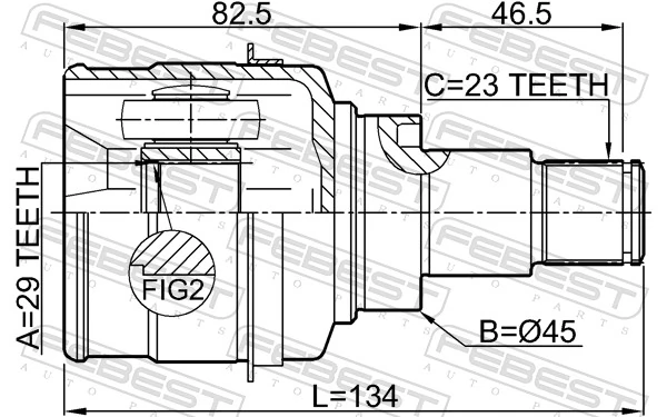 FEBEST 0911-M412 Joint Kit, drive shaft