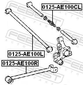 Control/Trailing Arm, wheel suspension 0125-AE100L