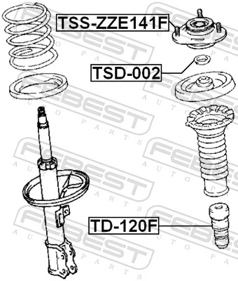 Suspension Strut Support Mount TSS-ZZE141F