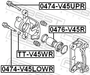 Guide Bolt, brake caliper 0474-V45UPR