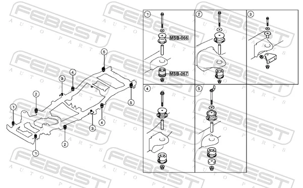 FEBEST MSB-066 Bushing, axle beam