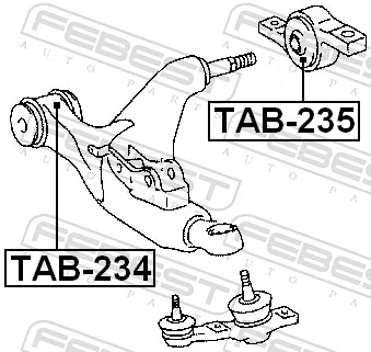 Mounting, control/trailing arm TAB-235
