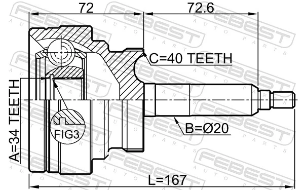 Joint Kit, drive shaft 1410-ROD