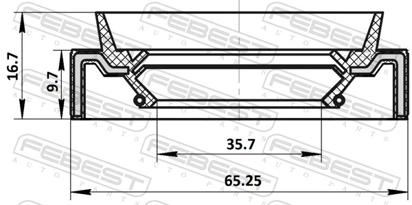 FEBEST 95JAY-37651017R Shaft Seal, drive shaft
