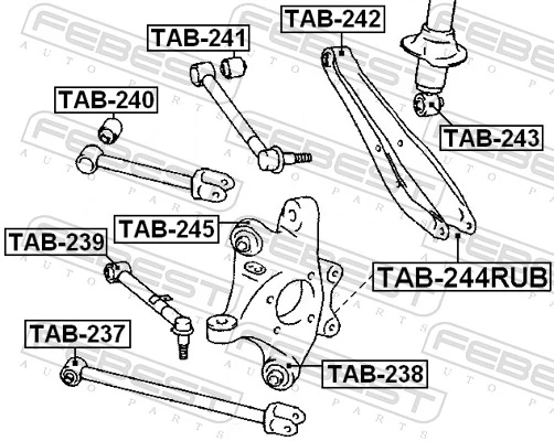 FEBEST TAB-244RUB Mounting, control/trailing arm