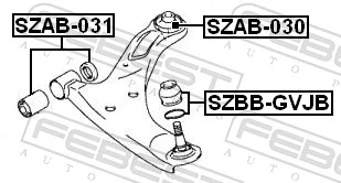 Mounting, control/trailing arm SZAB-030