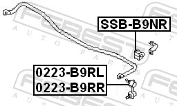 FEBEST SSB-B9NR Mounting, stabiliser bar
