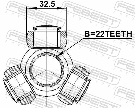 Spider Assembly, drive shaft 2216-CER