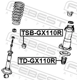 Spacer Bush, shock absorber TSB-GX110R