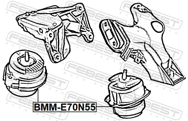 Mounting, engine BMM-E70N55
