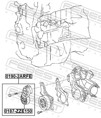 Belt Tensioner, V-ribbed belt 0190-2ARFE