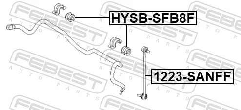 FEBEST HYSB-SFB8F Mounting, stabiliser bar