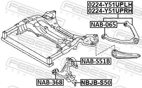 Mounting, control/trailing arm NAB-368