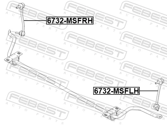 Link/Coupling Rod, stabiliser bar 6723-MSFLH