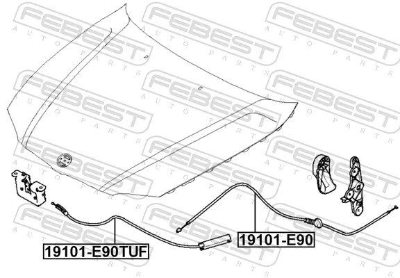 FEBEST 19101-E90 Bonnet Cable