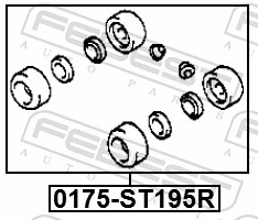 FEBEST 0175-ST195R Repair Kit, wheel brake cylinder
