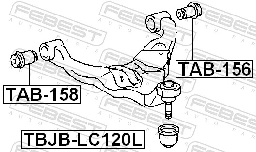 Mounting, control/trailing arm TAB-156