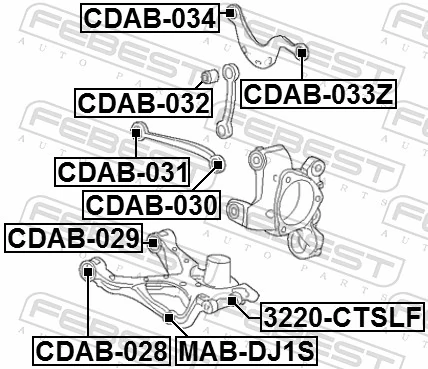 Mounting, control/trailing arm CDAB-029