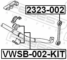 Mounting, stabiliser bar VWSB-002-KIT