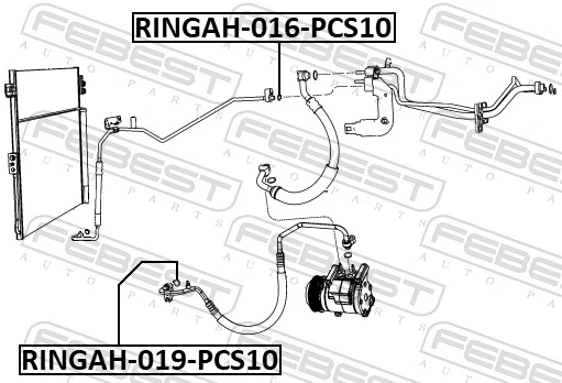 FEBEST RINGAH-019-PCS10 Sealing Ring, refrigerant line