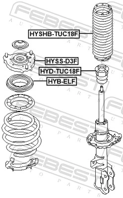 FEBEST HYSS-D3F Suspension Strut Support Mount