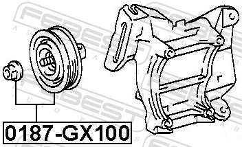 Tensioner Pulley, V-ribbed belt 0187-GX100