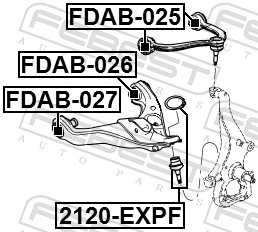 Mounting, control/trailing arm FDAB-025