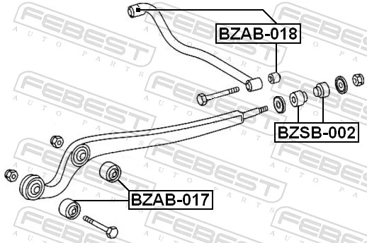 Mounting, control/trailing arm BZSB-002