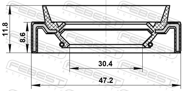 FEBEST 95JAY-32470912C Shaft Seal, drive shaft