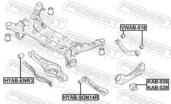 FEBEST KAB-038 Mounting, control/trailing arm