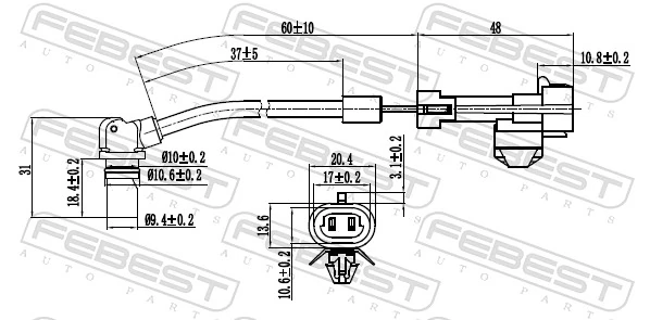 Sensor, wheel speed 10606-004