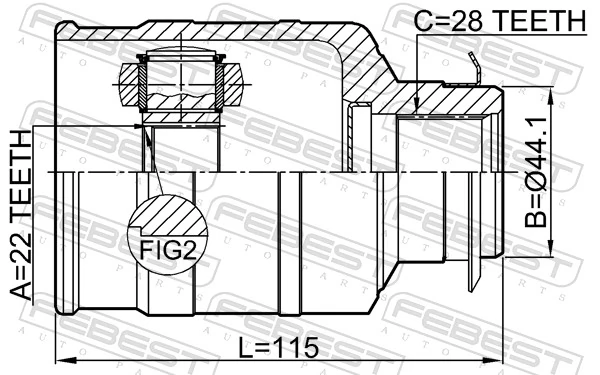 Joint Kit, drive shaft 2211-FBRH
