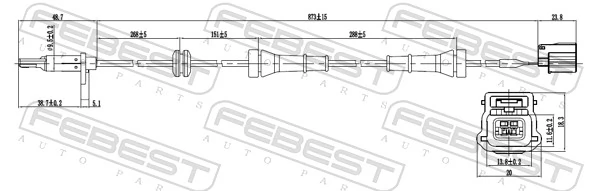 Sensor, wheel speed 02606-014