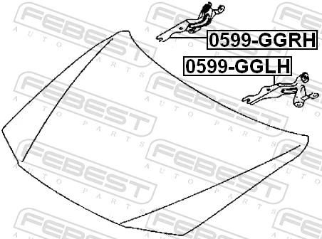 FEBEST 0599-GGLH Hinge, bonnet