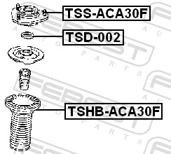 Seal, suspension strut support mount TSD-002