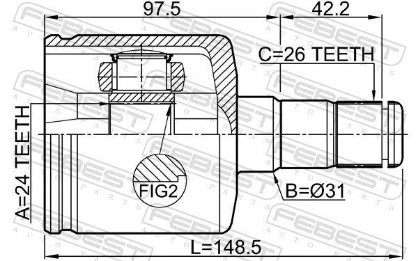 Joint Kit, drive shaft 2711-S80ATLH