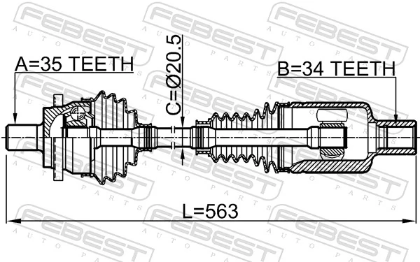 Drive Shaft 1614-211LH